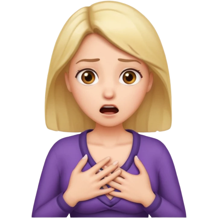 Shocked woman hand on her chest  emoji