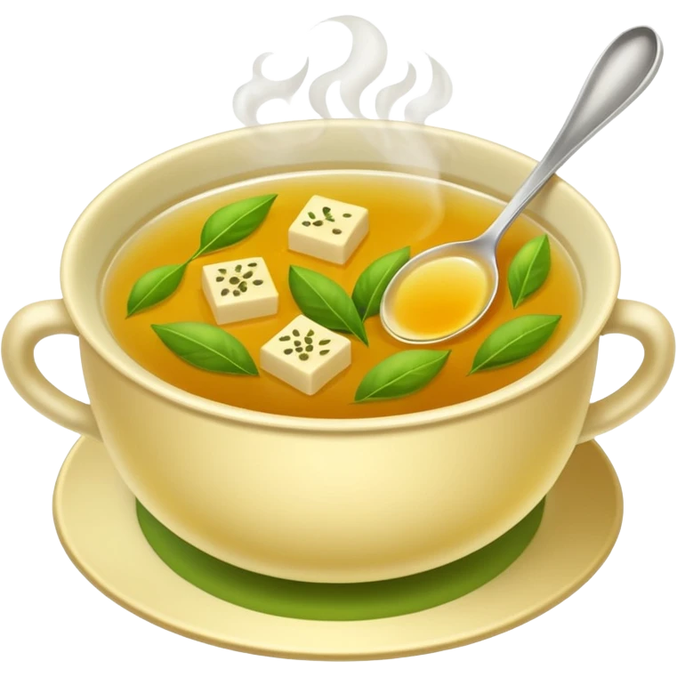 Broth, green tea. emoji