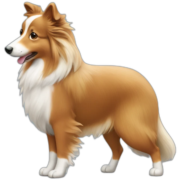 Shetland sheepdog shaking its tail emoji