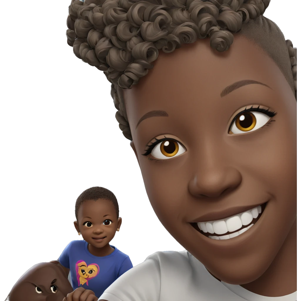 smiling dark-skinned girl portrait emoji