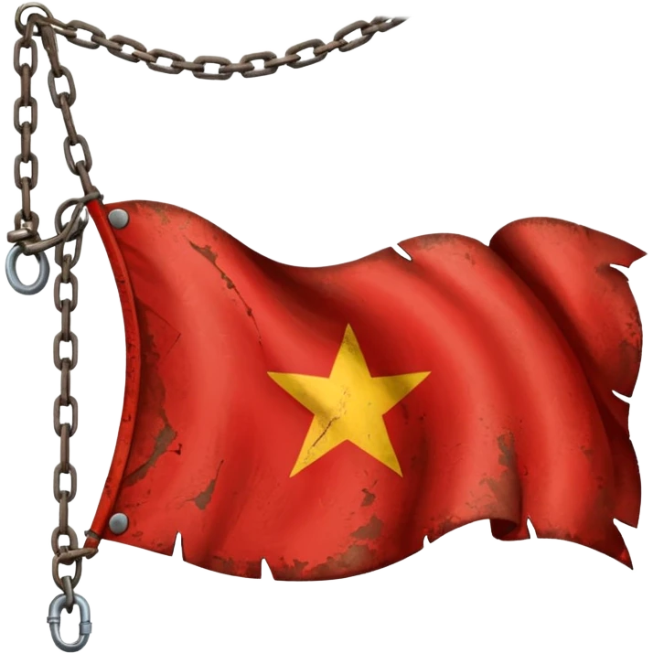 red flag with chains inside emoji