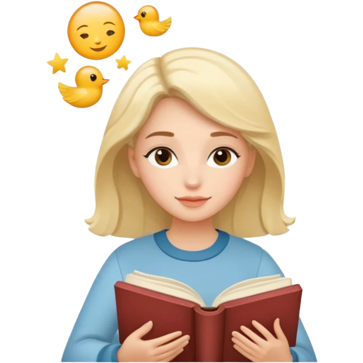 Dreamy, kind, empathetic — like they’re not fully grounded. woman flyingwith a book emoji