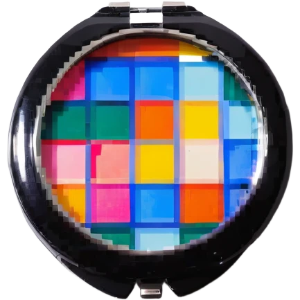 Compact mirror with makeup emoji