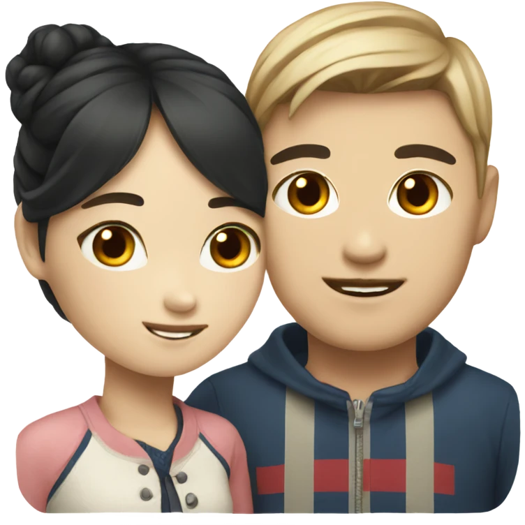 Korean girl with her norwegian boyfriend emoji