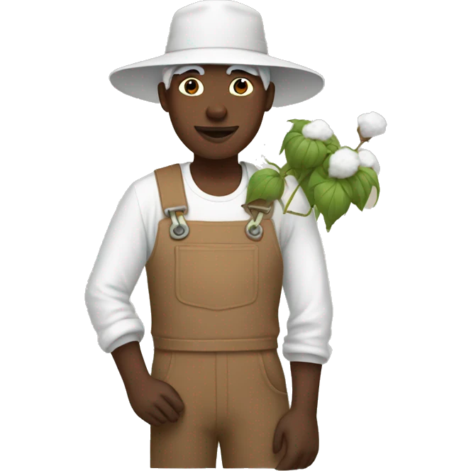 Person farming cotton emoji