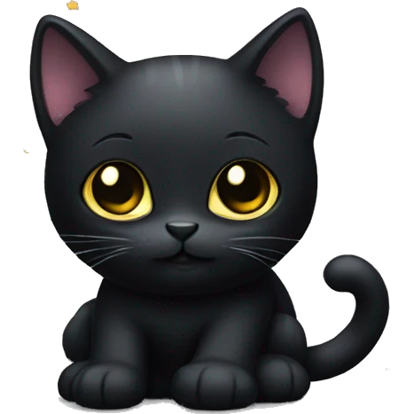 black kitty with star emoji