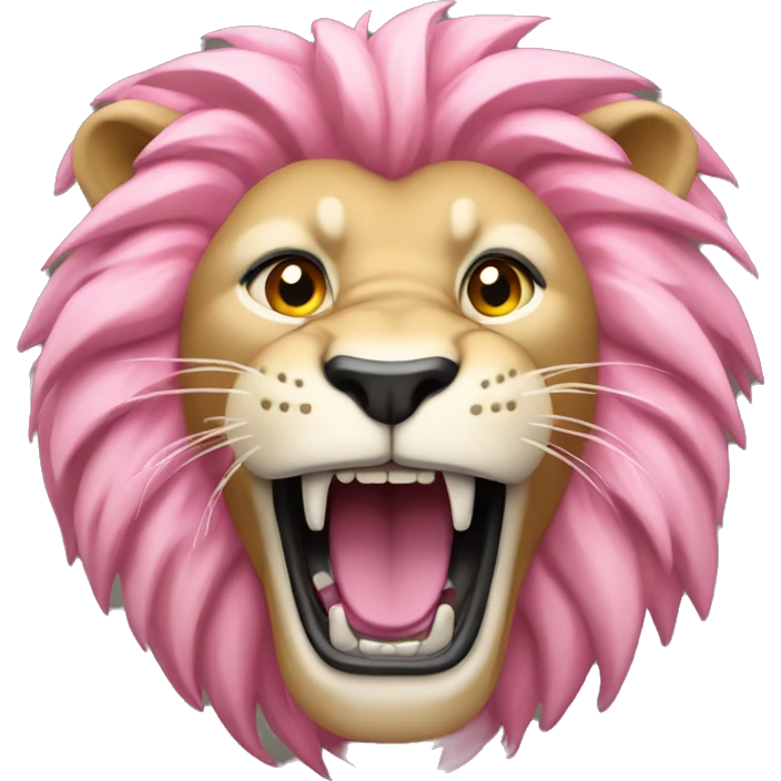 Pink and blond roaring lion  emoji