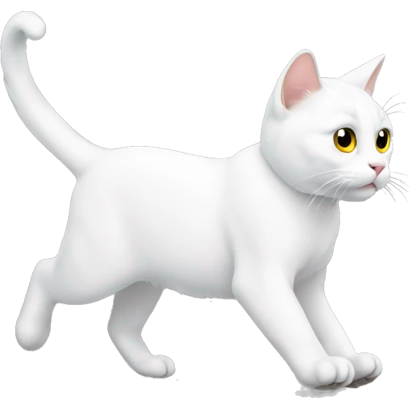 White cat walking emoji
