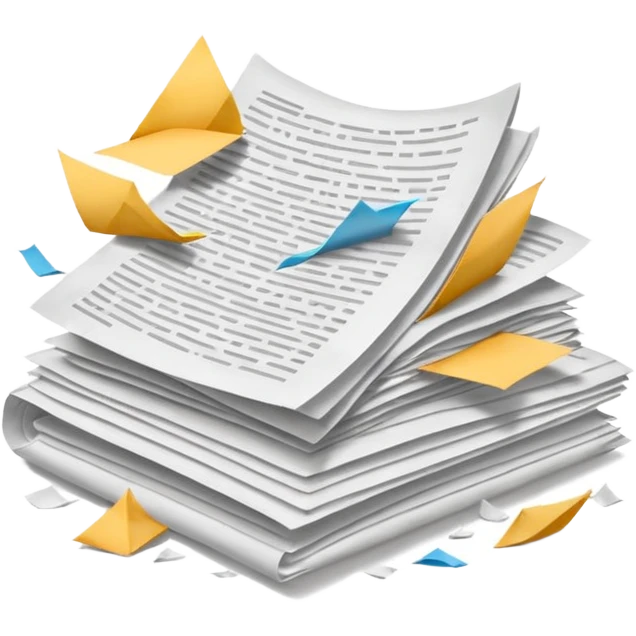 floating documents emoji