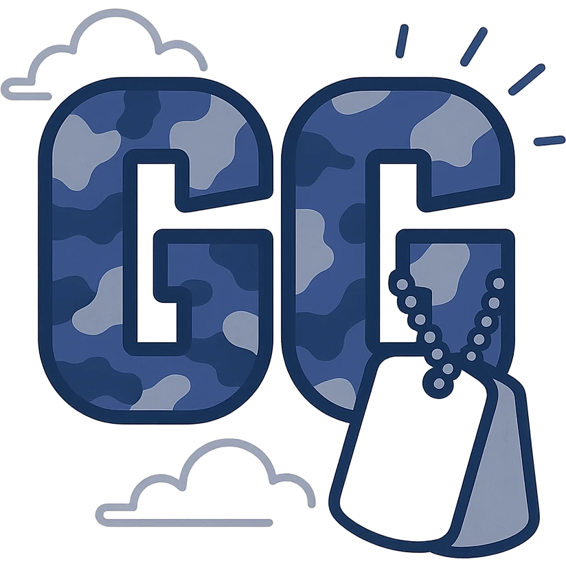 "GG" emote inspired by Call of Duty with bold military font, camo pattern, subtle dog tags, energetic and competitive vibe, suitable for gaming chats emoji