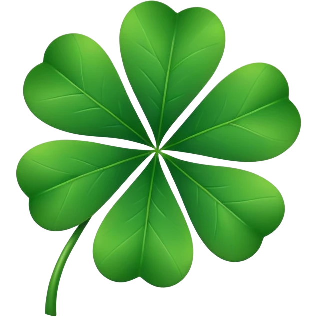 Four-Leaf Clover with no middle line just leaf  emoji