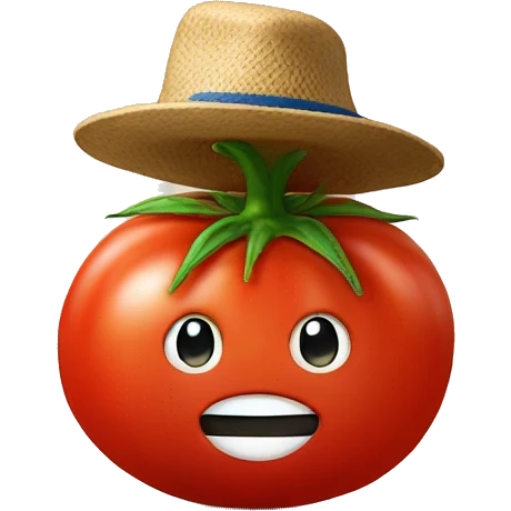 Tomato with a hat emoji
