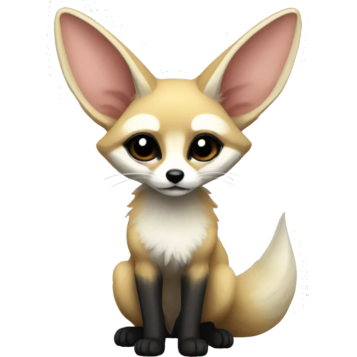 Fennec noir et blanc emoji