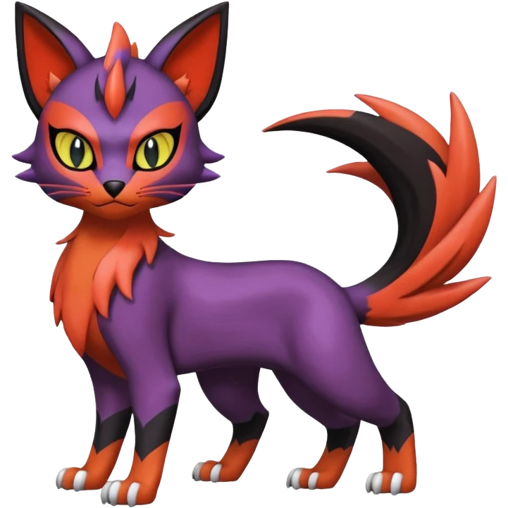 Liepard-Noivern-Litten-Sprigatito-Pokémon-fusion-creature (full body) emoji