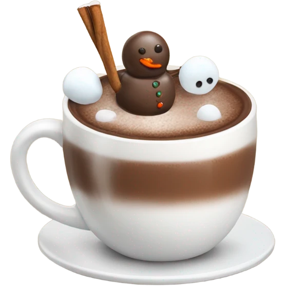 hot chocolate with snowman emoji