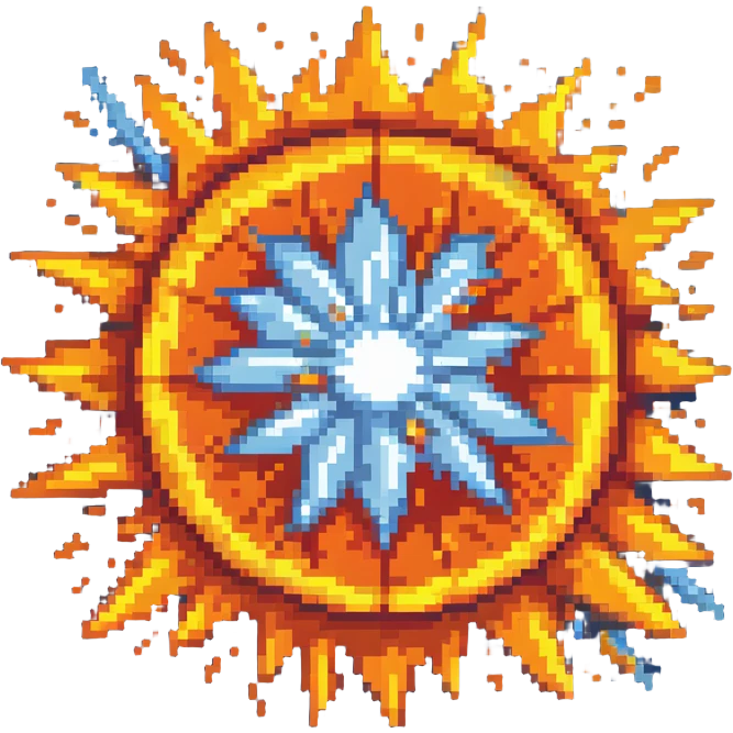Bomberman explosion center tile animation frame 3, fading fiery explosion core, yellows and oranges, more transparency at edges, explosion starting to dissipate emoji