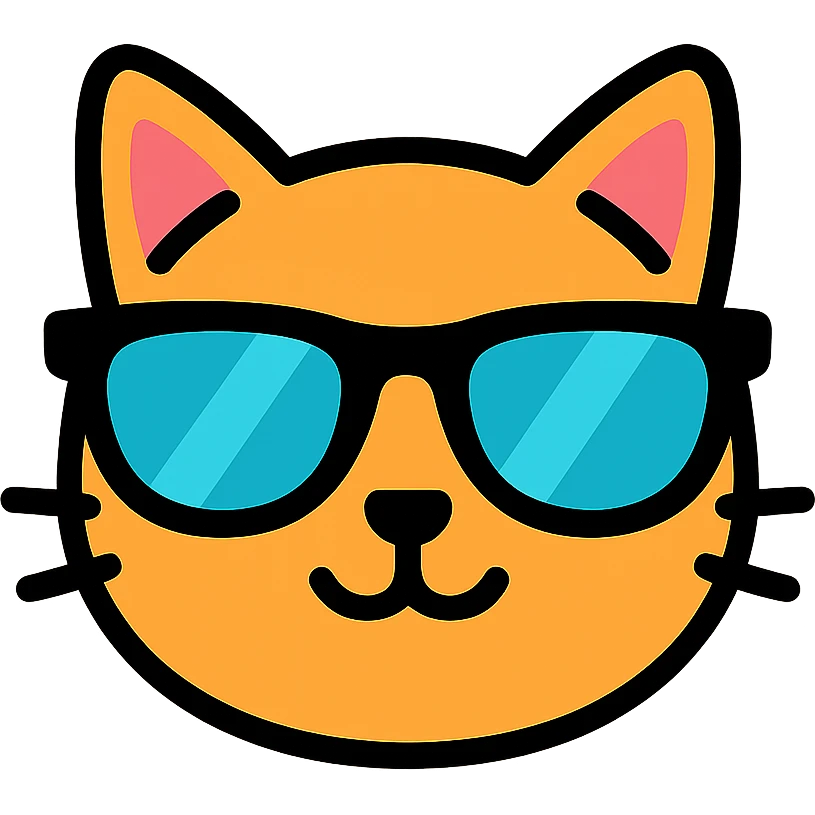 Cat wearing cool sunglasses emoji