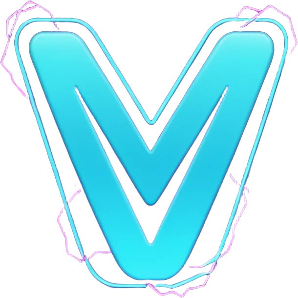 futuristic minimalistic emoji icon, letters "N" formed by three glowing digital lines representing Storm, Atom and NoizeGames, neon purple (#8B5CF6) and cyan (#00E0FF) on dark background, modern tech style, 1:1 aspect ratio emoji