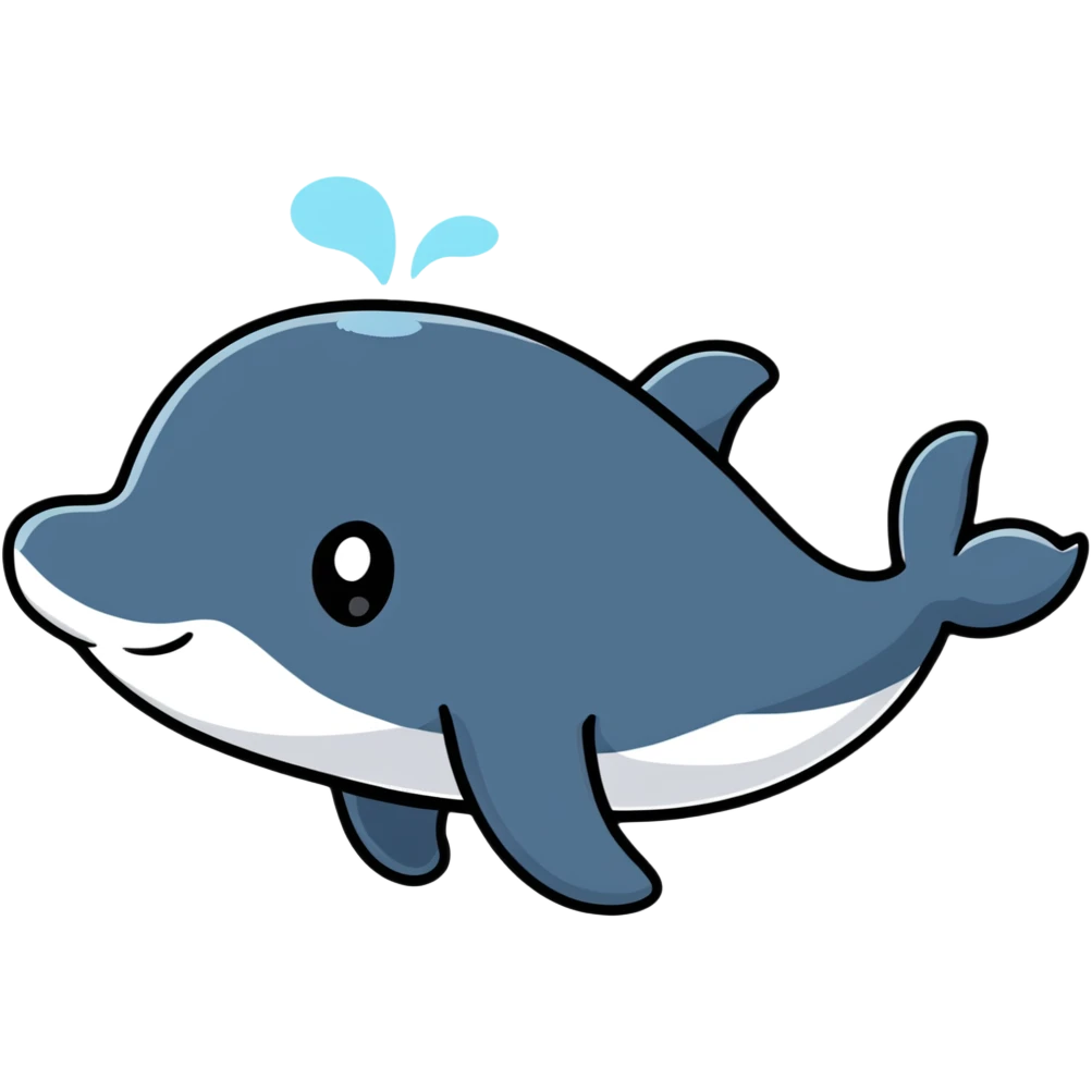 A friendly whale emoji