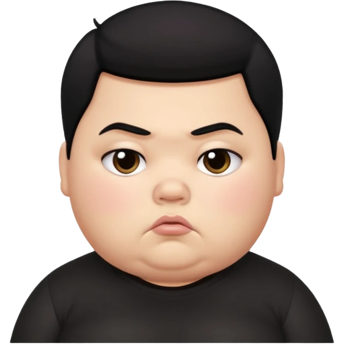 a fat pretty bratz boy with black hair looking sad emoji
