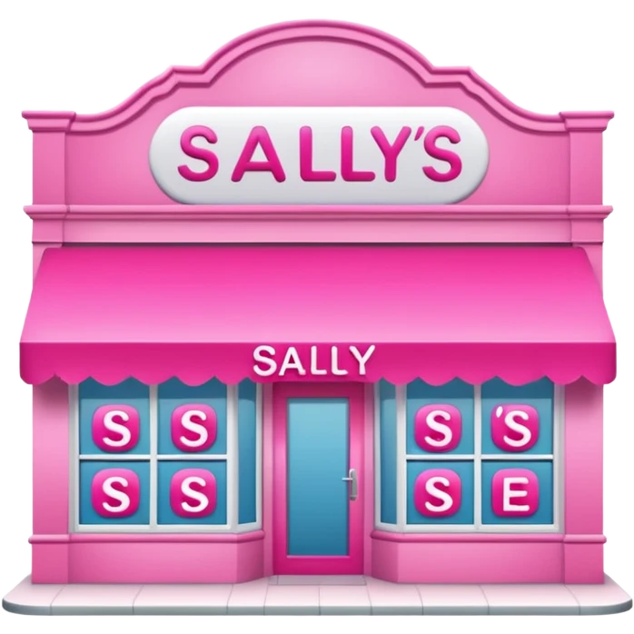 pink sallys beauty store in big letters emoji