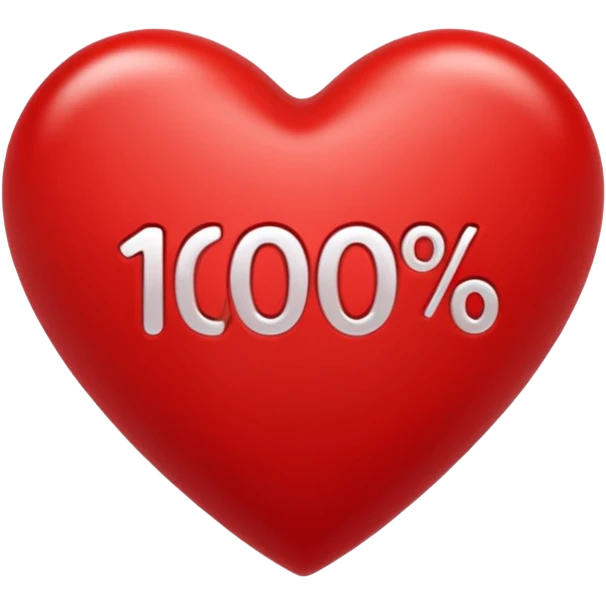 Un cœur au-dessus c'est écrit 100 % emoji