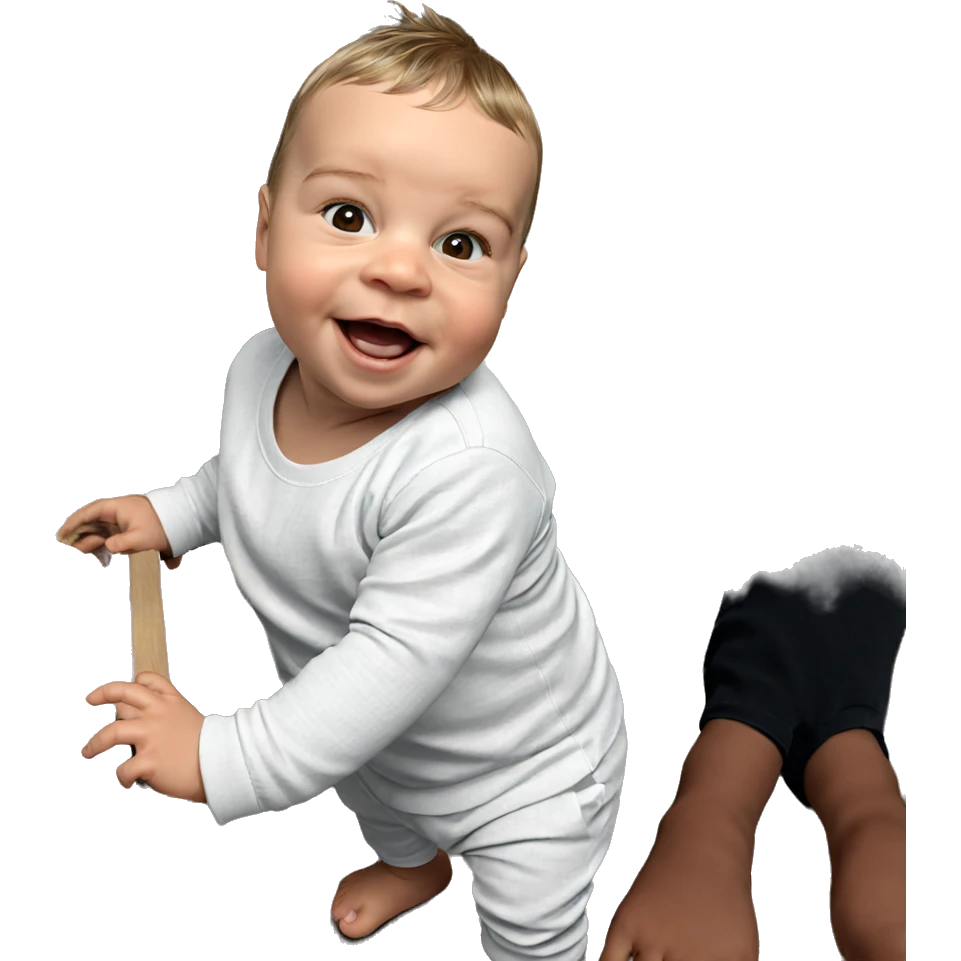 barefoot baby boy portrait emoji