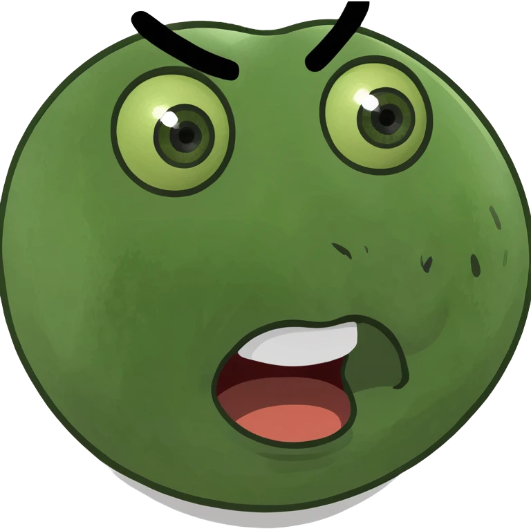 Wojak face with surprised expression meme emoji iPhone style emoji