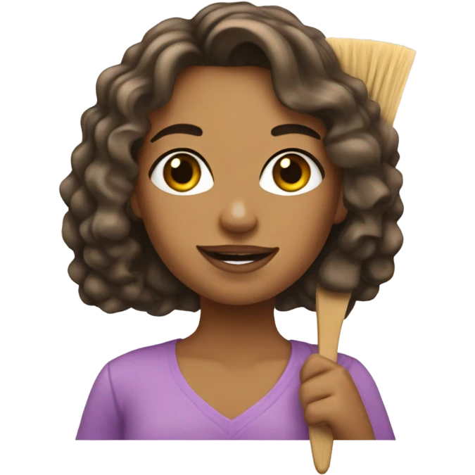 Una chica con un pincel  emoji