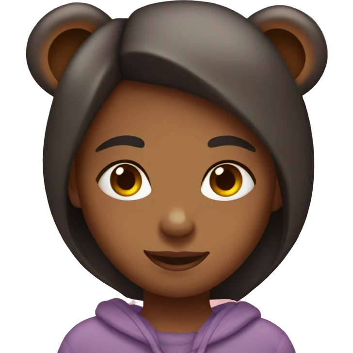 girl with bear emoji