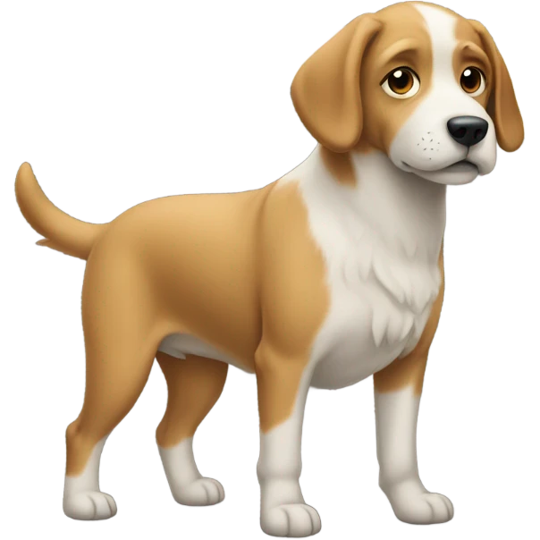 dog standing on the road emoji