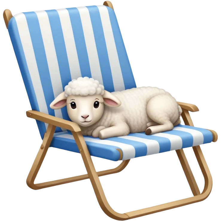 Lamb lying beside beach on chair emoji