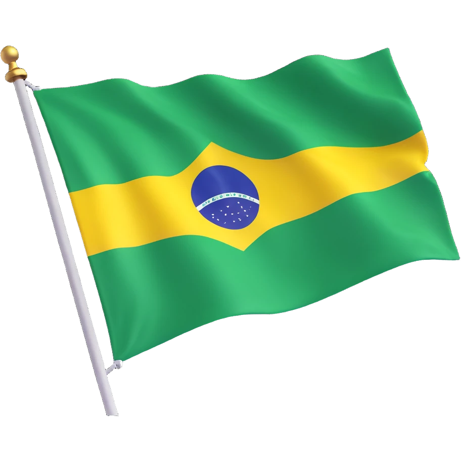 bandeira do Brasil, 3D, aparência realista, sem texto emoji