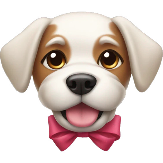 Dog with  bow  emoji
