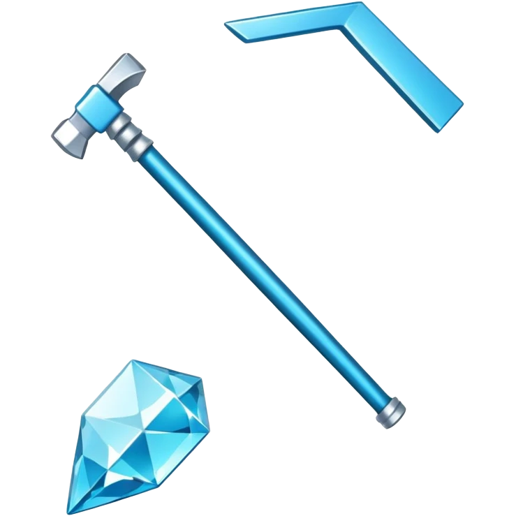 diamond minecraft hoe angled view emoji