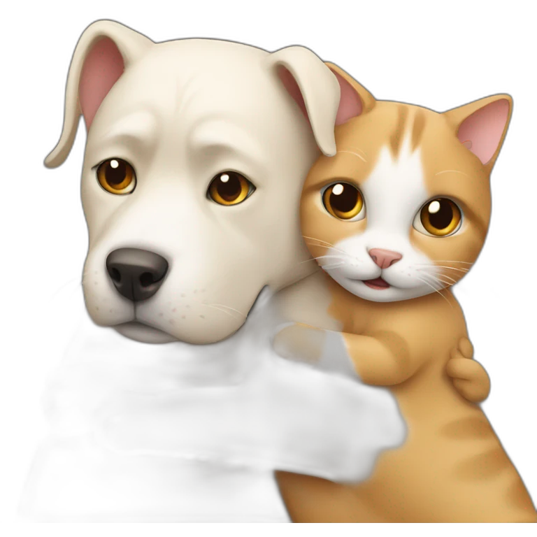 cat hugs dog  emoji