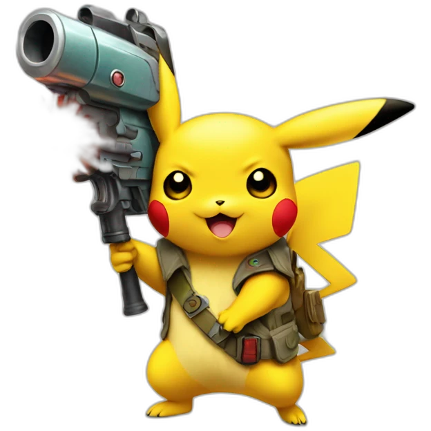 pikachu holding raygun emoji emoji