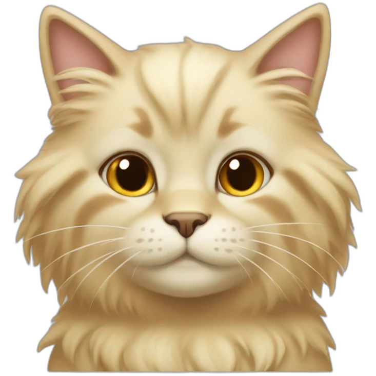 fluffy blonde cat with brown paws emoji