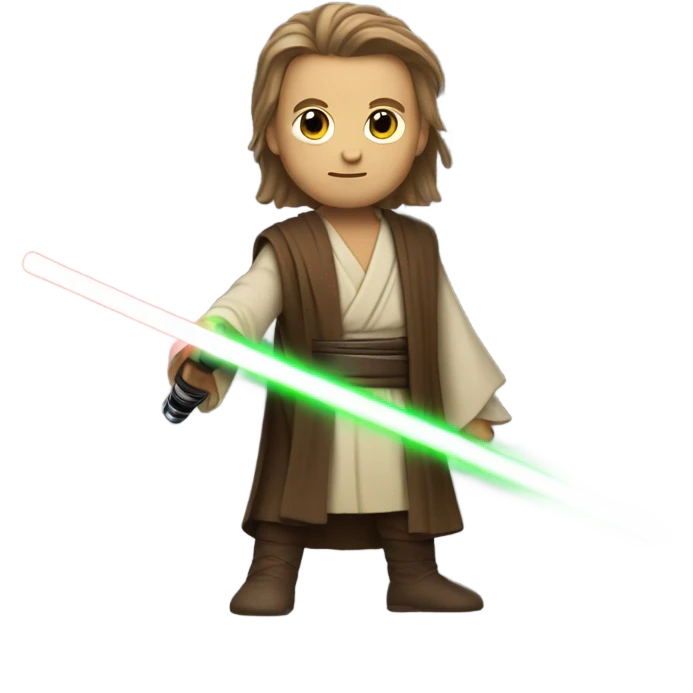 A Jedi with a lightsaber emoji