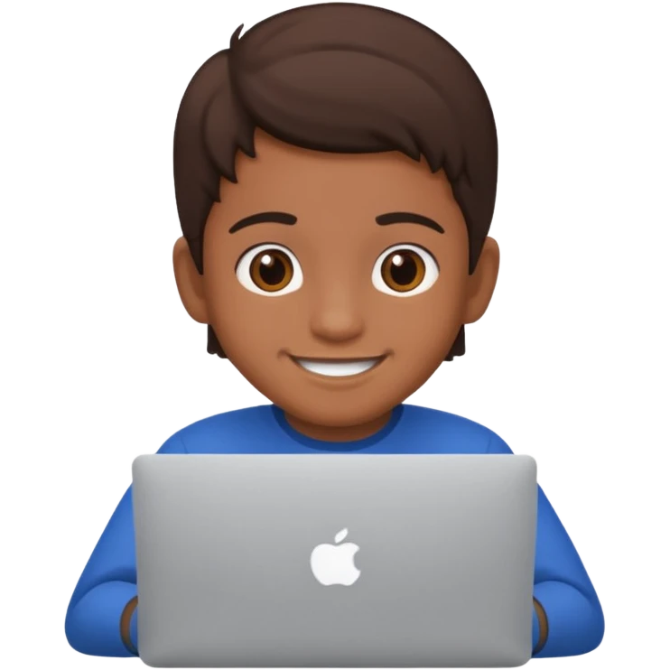 Mexican kid behind MacBook  emoji