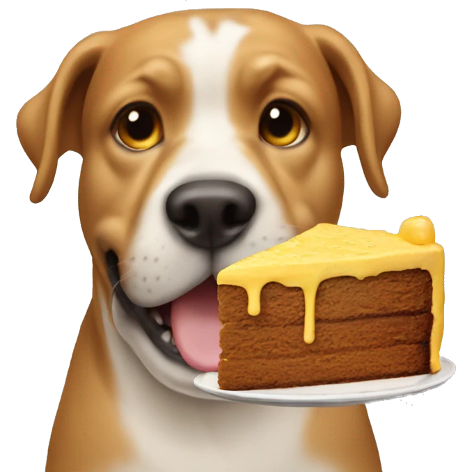 Dog eating chees cake emoji