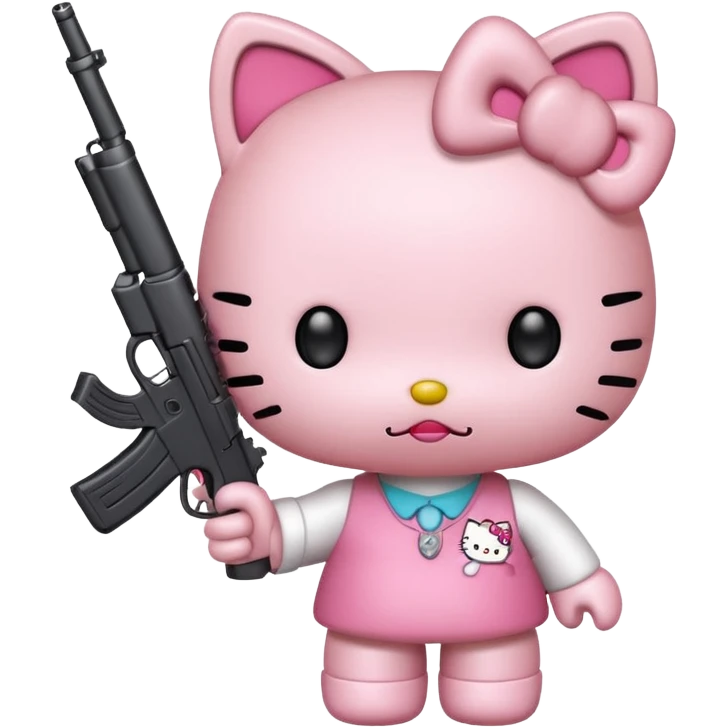 Hello kitty whit a gun  emoji