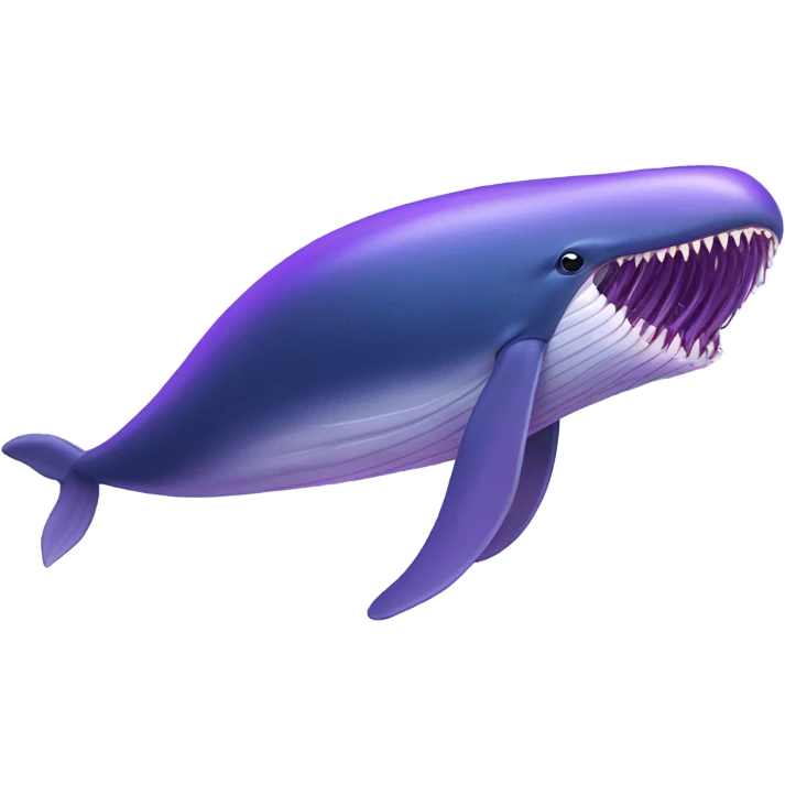 Blue whale purple, open mouth emoji