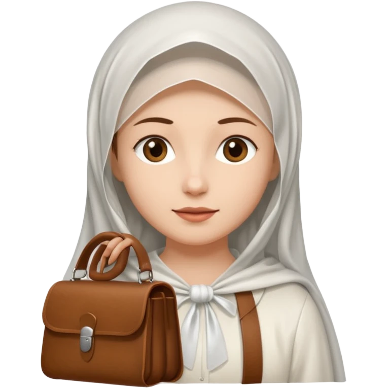 Woman + veil + satchel. emoji