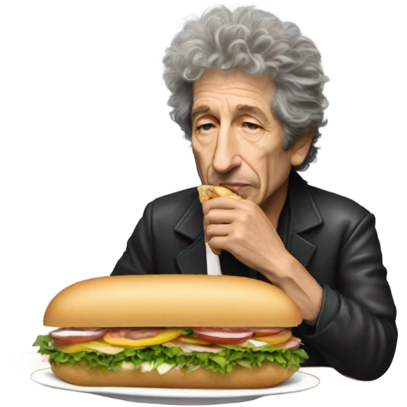 Bob Dylan eating a sub emoji