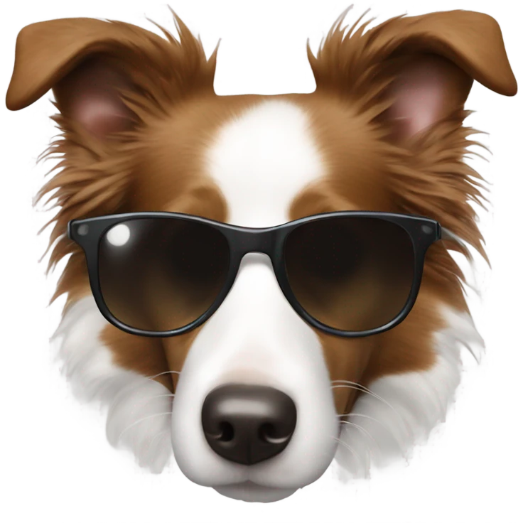 Border collie face with sunglasses  emoji