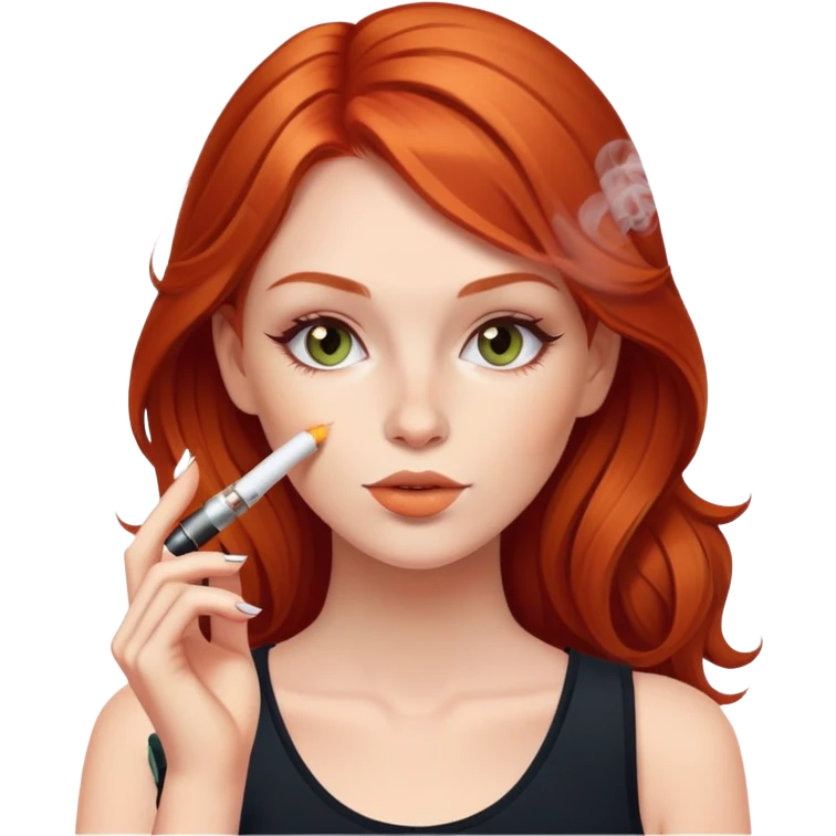 redhead girl with electronic cigarette emoji