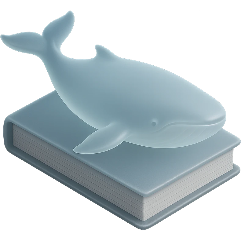 a whale lying on a book emoji