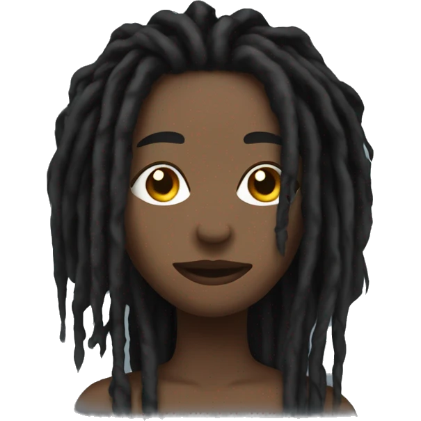 Black dread locs covering face emoji