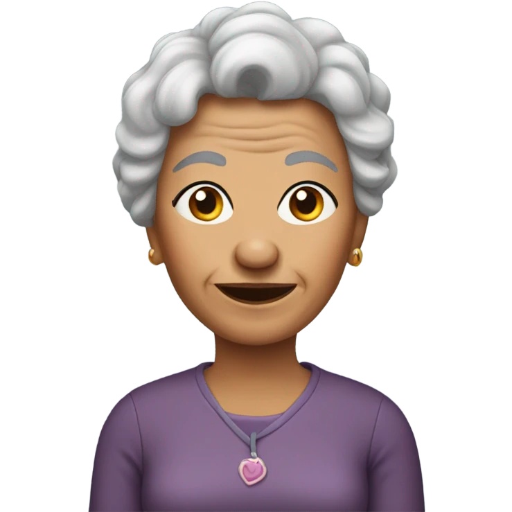 grandma with dog in hair  emoji